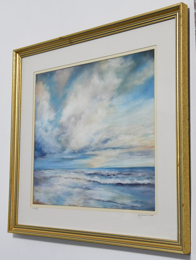 Framed coastal painting of Cape San Blas, Florida