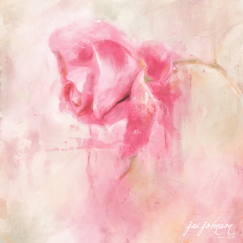 Pink rose flower painting