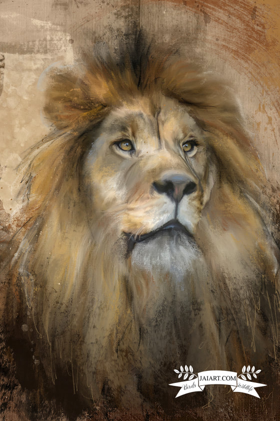 African Lion painting