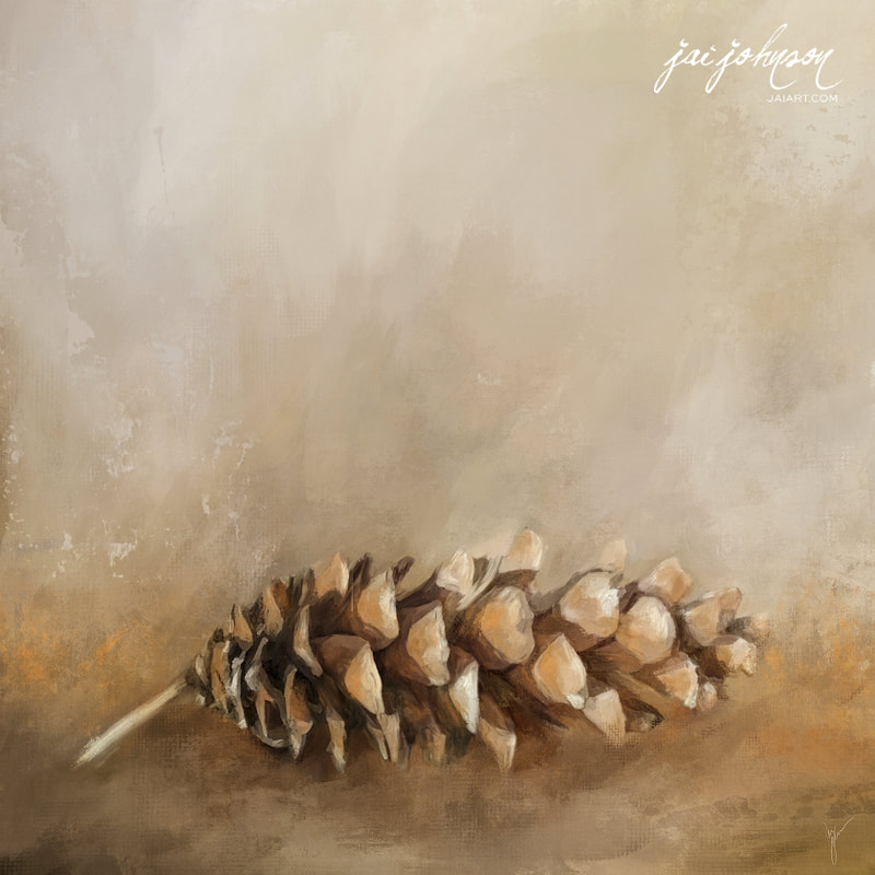 Simple pine cone painting