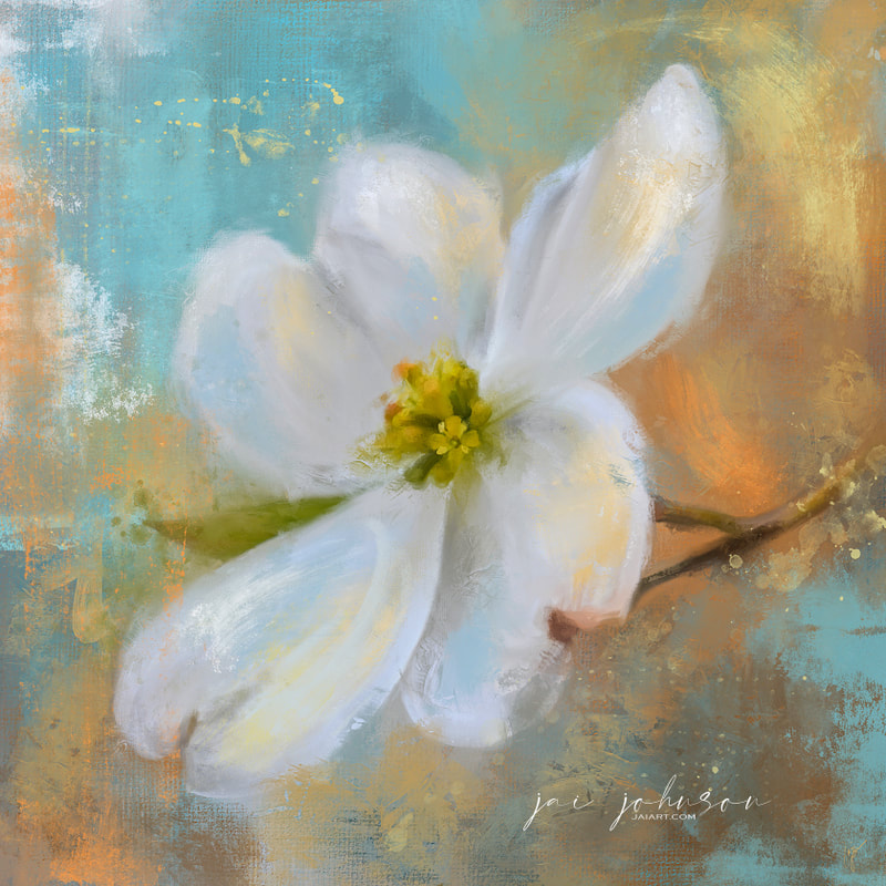 Dogwood Flower Painting by Jai Johnson