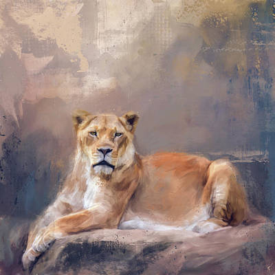 Female lion painting