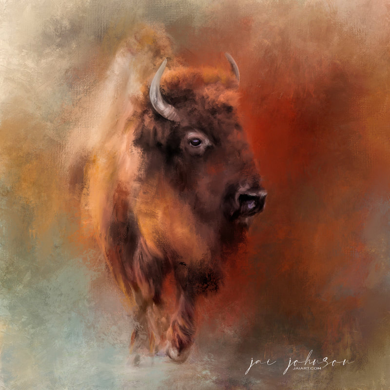 American bison painting
