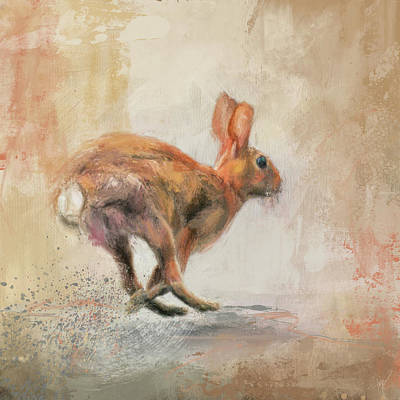 Running rabbit painting