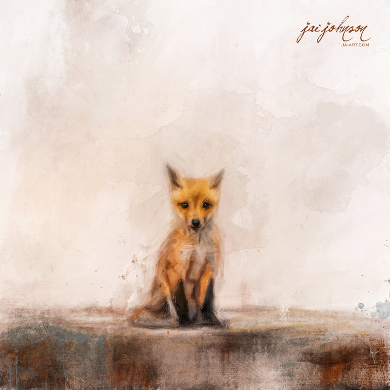 Minimalist fox painting