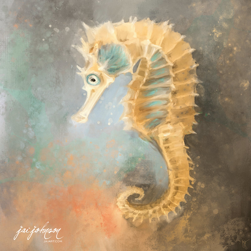 Seahorse painting