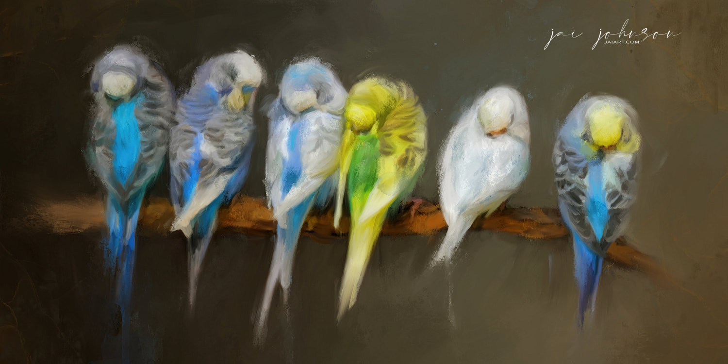 Parakeet painting