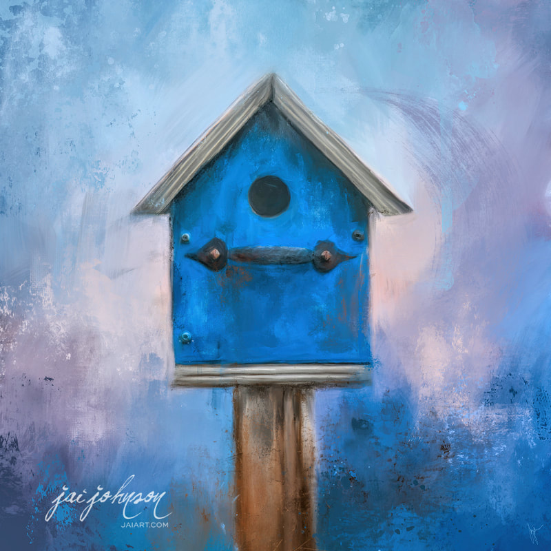 Bluebird house painting